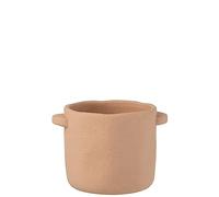 J-Line Cache-Pot Gustave - Ciment - Brun Clair - Large - Ø 20 cm