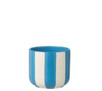 J-Line Cache-pot Ligné - céramique - bleu/blanc - large