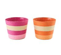 J-Line cache-pot Ligné - papier - rose/orange - extra large - 2 pièces