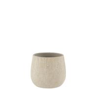 J-line Cache-Pot Spikkel - céramique - Gris - Medium - Ø20 x H18.5 cm