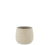 J-Line cache-pot Spikkel - céramique - gris - medium - Ø20 x H18.5 cm