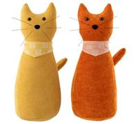 J-Line Cale-Porte Chat + Foulard - Polyester - Jaune Chaud/Orange foncé - 2 pièces