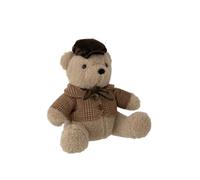 J-line cale-Porte Ours Carreaux - Polyester - Beige/Marron