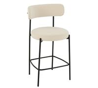 J-Line Chaise DE Bar Boucle CONTREPLAQUE/Polyester Blanc/Noir