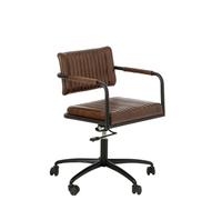 J-line Chaise de Bureau - Cuir - Marron