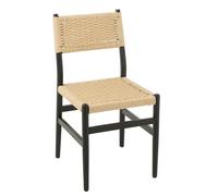J-Line Chaise LAP Bois DE HETRE/Corde Noir