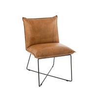 J-Line Chaise Lounge AVI Cuir/Fer Camel