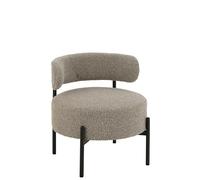 J-Line Chaise Lounge Boucle CONTERPLAQUE/Polyester Gris/Noir
