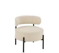 J-Line Chaise Lounge Boucle CONTREPLAQUE/Polyester Blanc/Noir