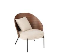 J-Line Chaise Lounge CONTREPLAQUE/Metal Marron/Beige