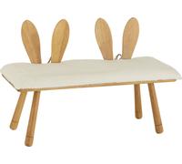 J-line - Chaise Oreille d'Enfant Lapin 2 personnes bois naturel - 90x36x58,5cm