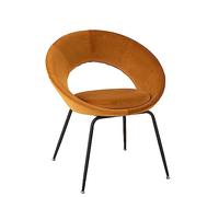Chaise ronde métal et tissu ocre Arena L 69 cm Orange