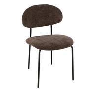 Chaise repas 51x55x82 cm en tissu doux brun - TESTI Brun G