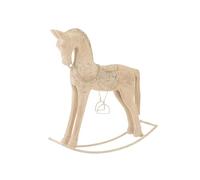 J-Line Cheval À Bascule Bois DE MANGUIER/Metal Naturel Large