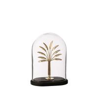 J-Line Cloche décorative Palm Tree - Verre - doré/Noir - Small