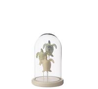 J-Line Cloche décorative Turtle - Verre - Blanc/Bleu Clair - Small