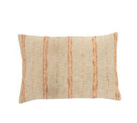 J-Line Coussin rectangulaire Lignes/Coton Beige/Rouille