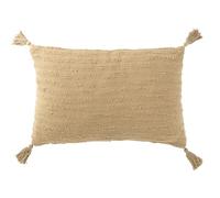 J-Line Coussin rectangulaire + Pompons en Coton Beige foncé