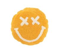 J-Line Coussin Smiley en Coton touffeté Orange/Blanc