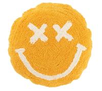 J-Line Coussin Smiley Tufté Coton Orange/Blanc