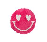 J-Line coussin Smiley Tufté - coton - rose/blanc