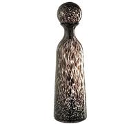 J-Line décoration Bouteille + Bouchon Pois Haut - Verre - Noir - Large