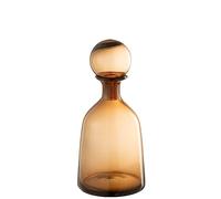J-Line décoration Bouteille + Bouchon Uni Bas - Verre - Marron - Small
