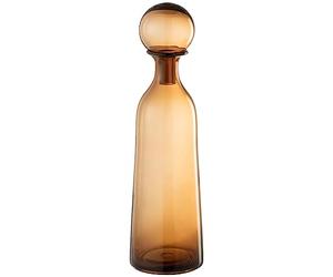 J-Line décoration Bouteille + Bouchon Uni Haut - Verre - Marron - Large