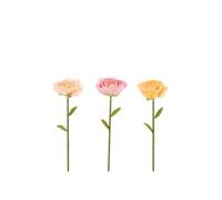 J-Line décoration Fleurs - Papier - Rose/pêche/Jaune - Small - 3 pièces