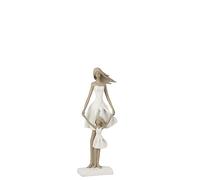 Statuette Déco Yes I Do 33cm Blanc & Taupe