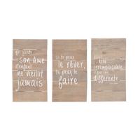 J-Line décoration mural Panneaux Rêve - bois - naturel - 3 pcs