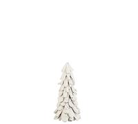 J-Line décoration Sapin Enneigé - Bois - Blanc - Medium