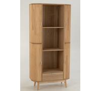 J-Line Étagère ronde en MDF/bois de pin naturel
