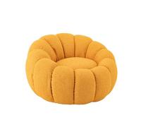 J-Line Fauteuil Fleur - Textile - Jaune Moutarde