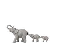 Statuette Déco en Résine 3 Eléphants 57cm Gris