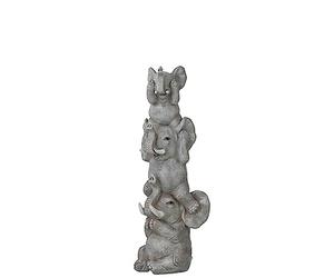 J-line Figurine Elephant Entendre/Voir/Se Taire - polyrésine - Gris