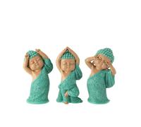 J-Line figurine Moine Rigolo - polyrésine - azur - 3 pièces