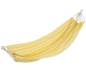 J-Line Hamac Rayures Coton/Polyester Jaune Vif/Blanc