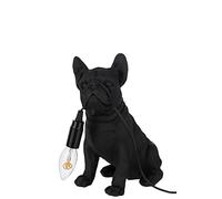 Lampe Bulldog noir en résine 25 cm