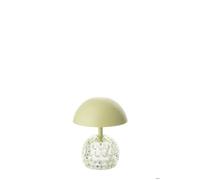 J-Line Lampe de Table Champignon - métal/verre - vert clair