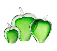 J-Line Lot de 3 presse-lettres Malum en verre vert/transparent