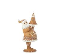 J-Line Pere Noel en Pain D'epice Gateau Resine Marron