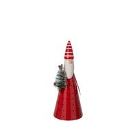 J-line Père Noël LED - Fer - Blanc/Rouge Noël - Small