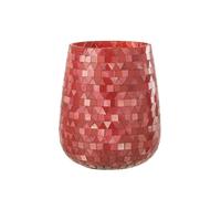 J-Line Photophore Mosaic Triangle Verre Rouge/Rose Large