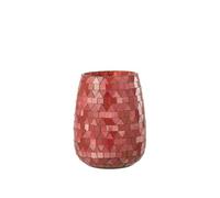 J-Line Photophore Mosaic Triangle Verre Rouge/Rose Medium