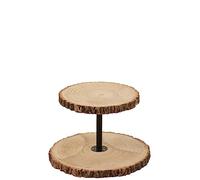 Plateau rond bois 2 niveaux naturel Clark D 42 cm Bois clair