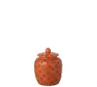 J-Line Pot décoratif Billy - Porcelaine - Orange/Noir