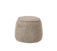 J-line Pouf Alex - contreplaqué/Tissu - Marron/écru