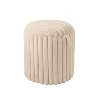 J-line Pouf avec Couvercle côtelé - MDF - Beige