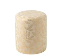 J-line Pouf Feuilles - MDF - écru/doré
